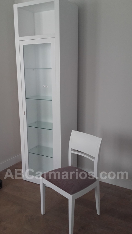 mueble vitrina lacado blanco